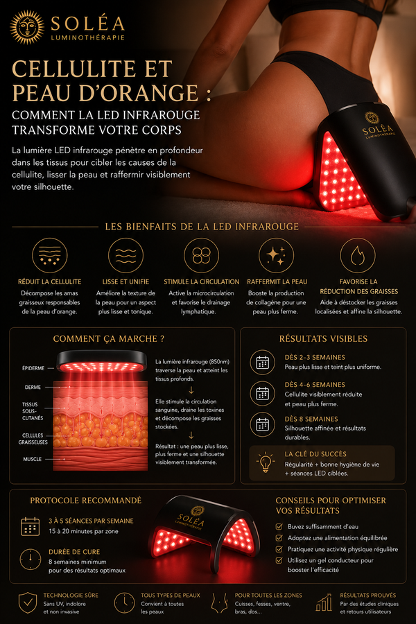 Cellulite et Peau d'Orange : Comment la LED Infrarouge Transforme Votre Corps