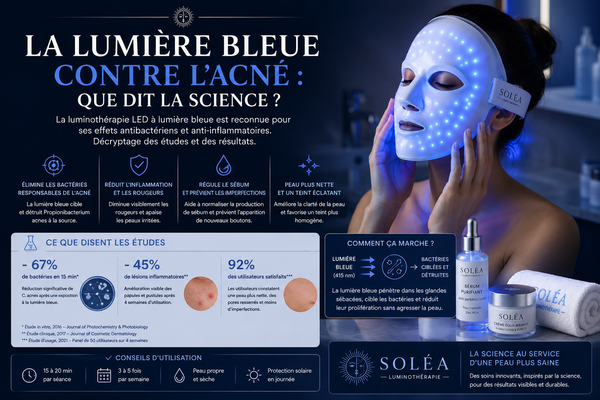 Luminothérapie anti-acné : la lumière bleue fonctionne-t-elle vraiment ?