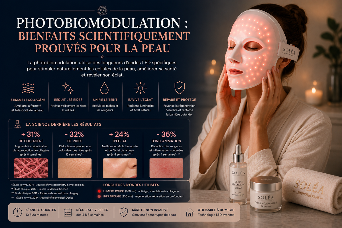 Photobiomodulation : bienfaits scientifiquement prouvés pour la peau