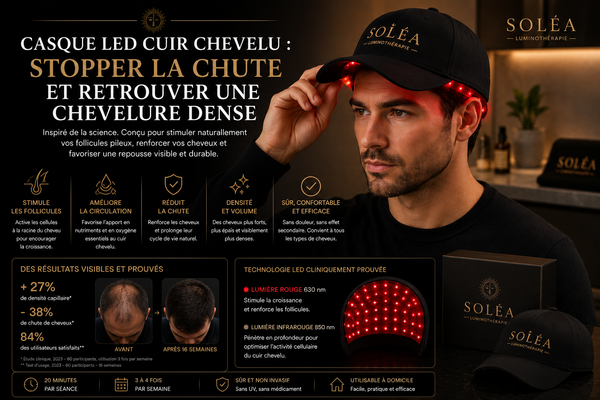Casque LED Cuir Chevelu : Stopper la Chute et Retrouver une Chevelure Dense