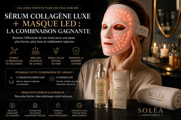 Sérum Collagène Luxe + LED : Le Protocole Ultime pour une Peau de 20 Ans