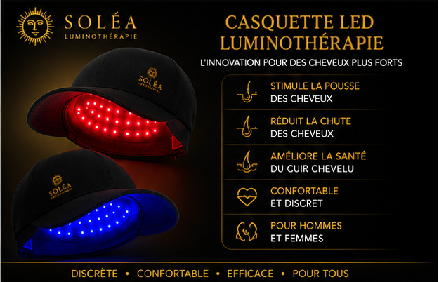 Casque LED Cuir Chevelu Soléa Scalp — masque LED luminothérapie Soléa